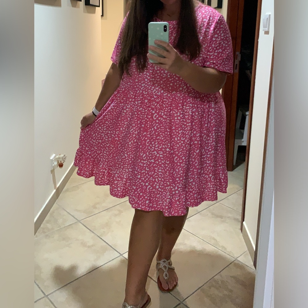 Pink Leopard Mini Dress